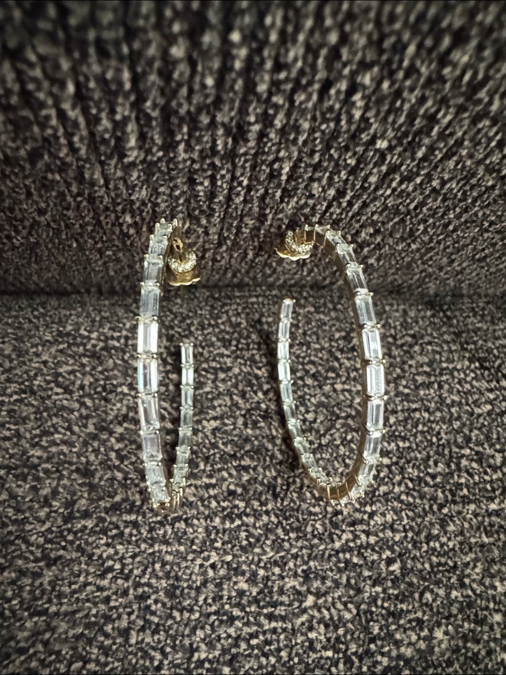Adornmonde cubic zirconia baguette earrings